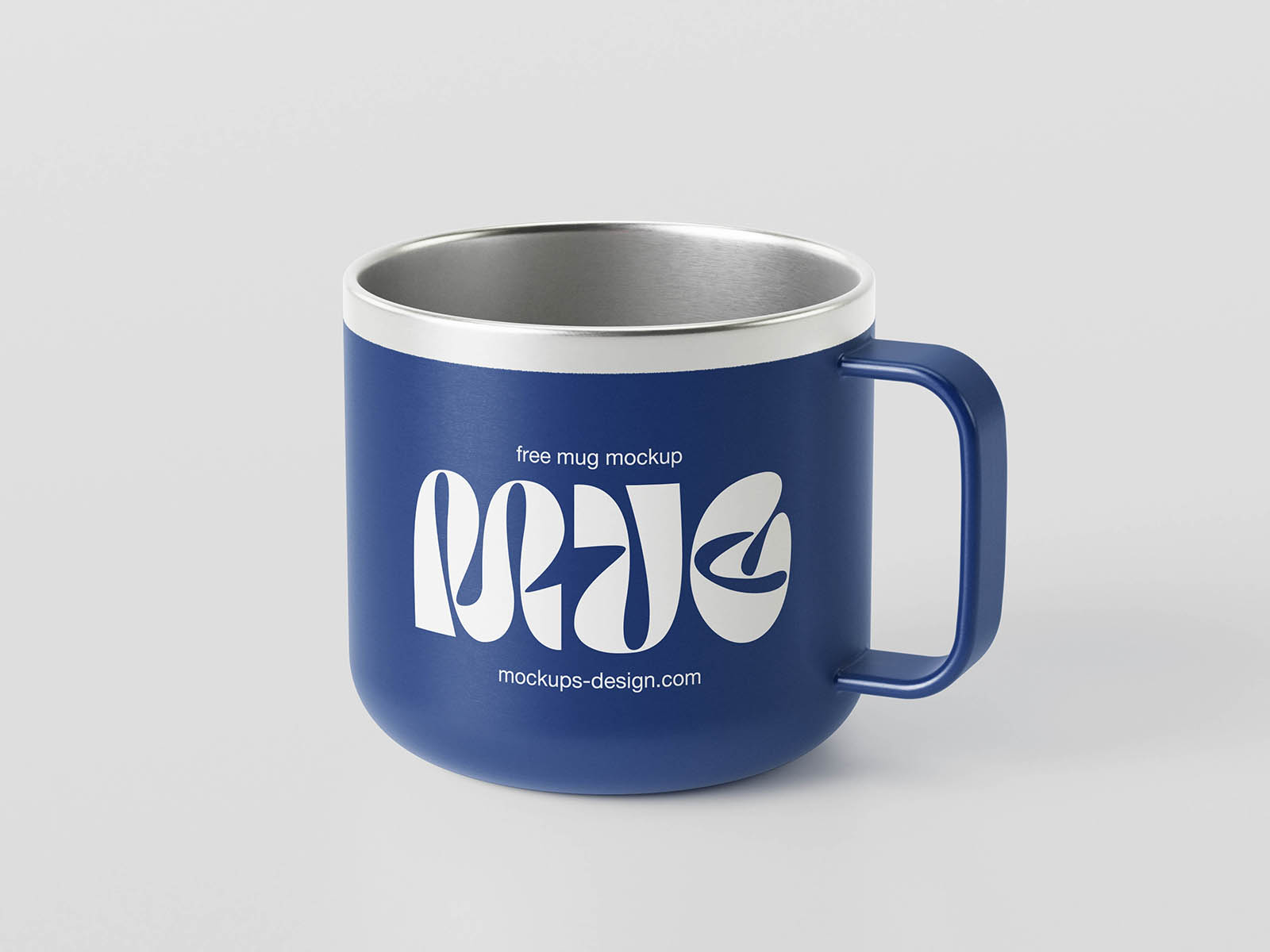 Minimal metal mug mockup