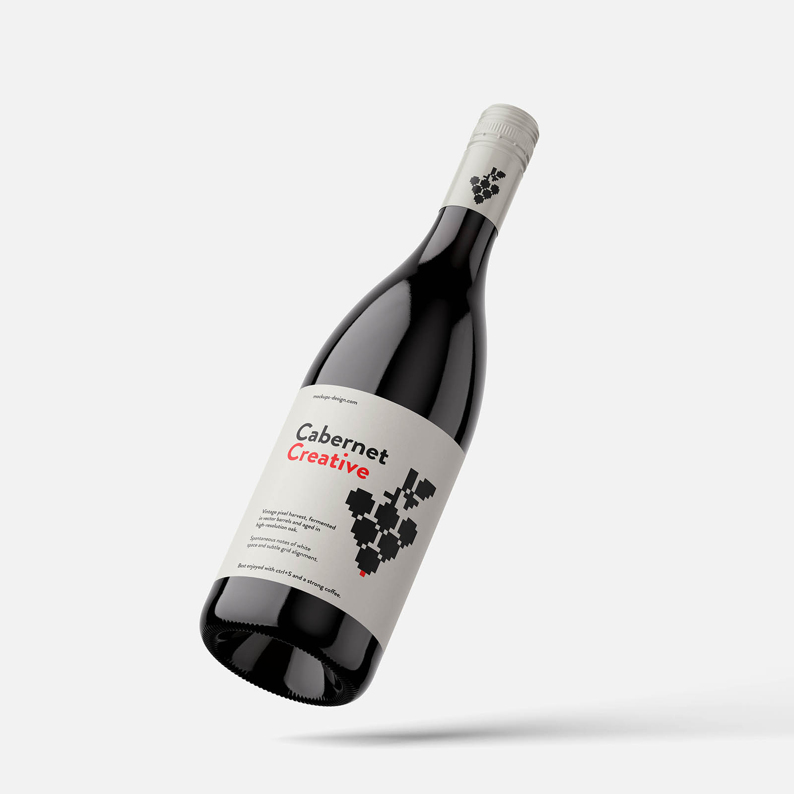 Wine bottle with screw lid mockup