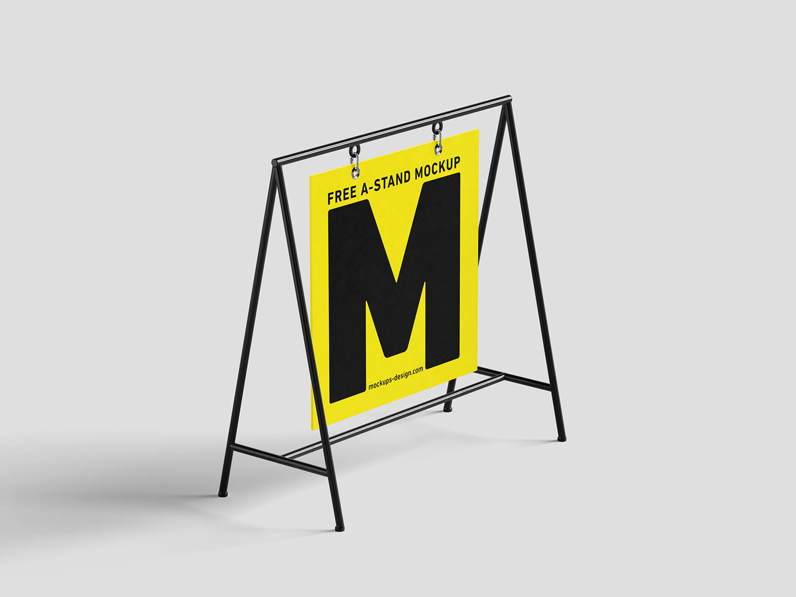 Modern hanging A-stand mockup