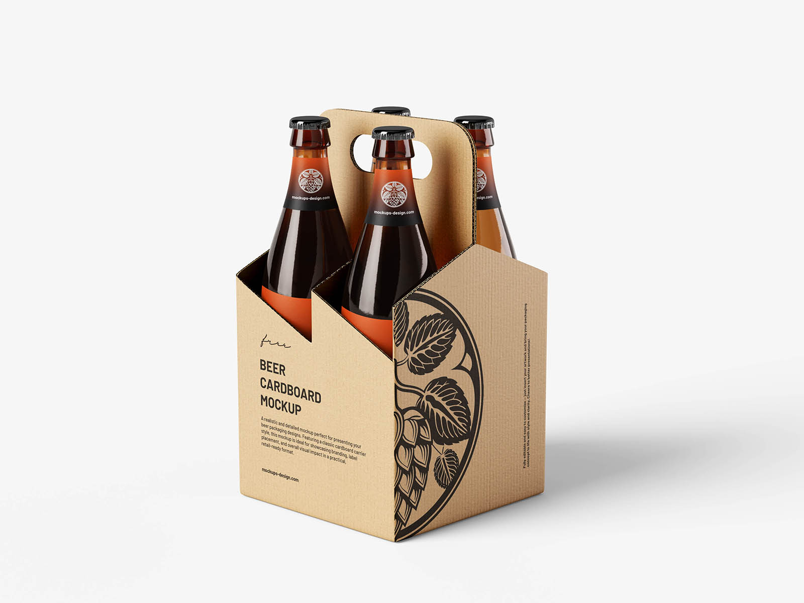 Craft-style beer carrier mockup