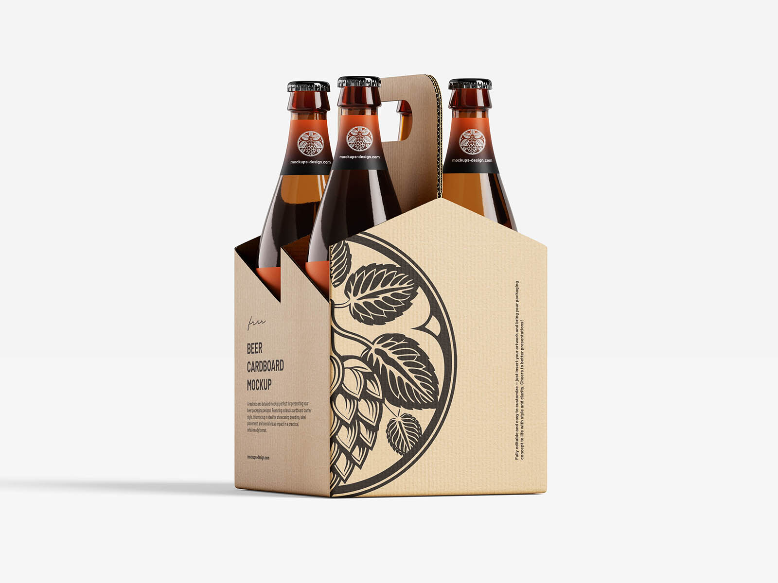 Craft-style beer carrier mockup