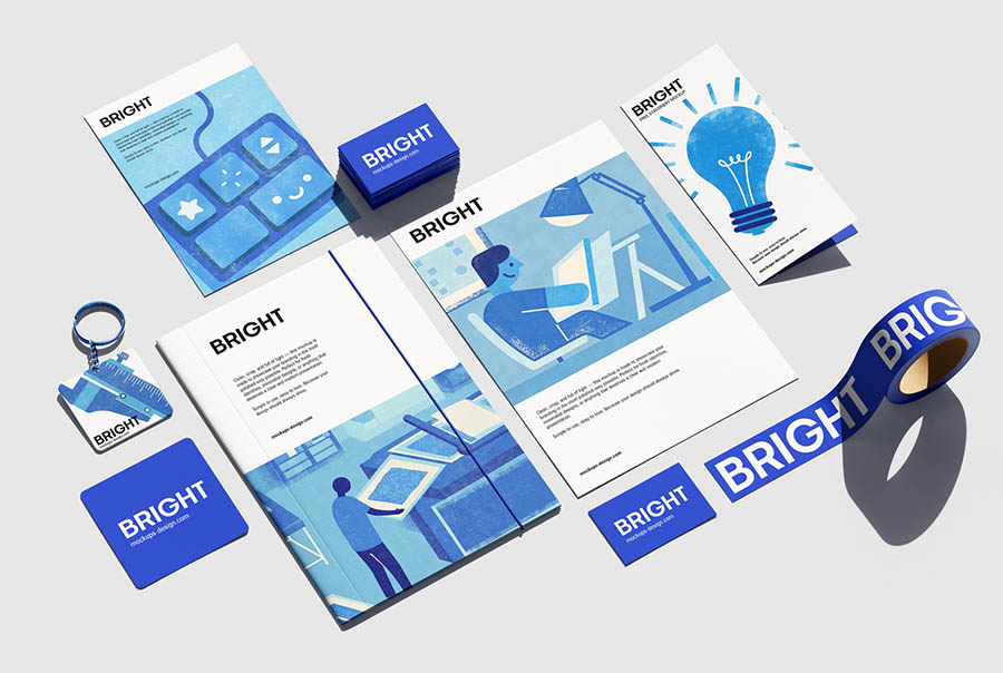 Versatile stationery mockup