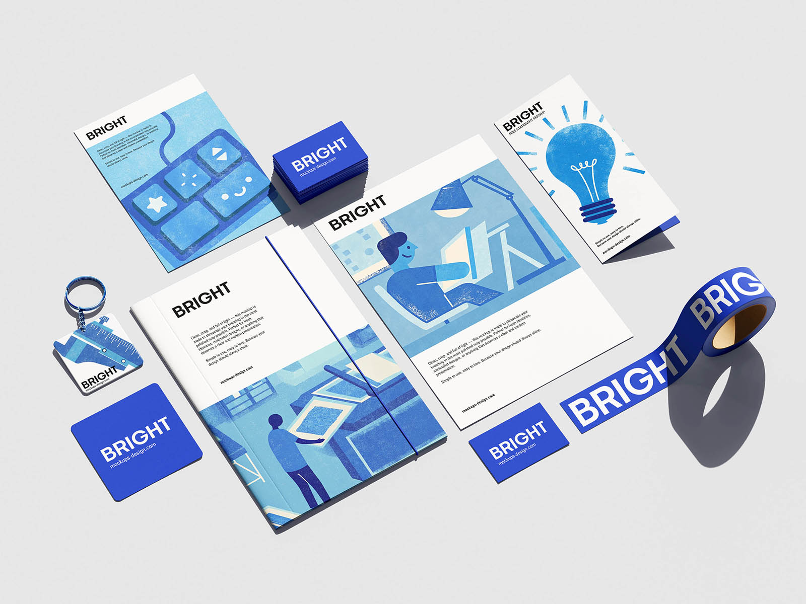 Versatile stationery mockup