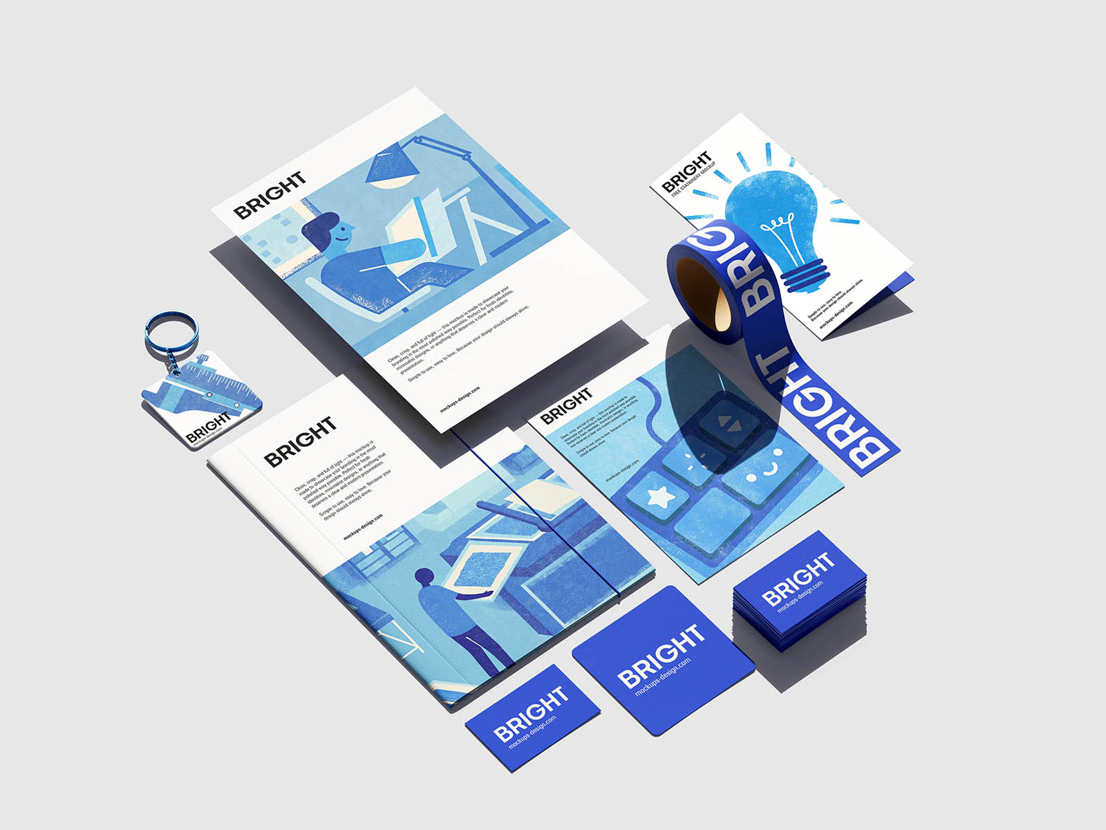 Versatile stationery mockup