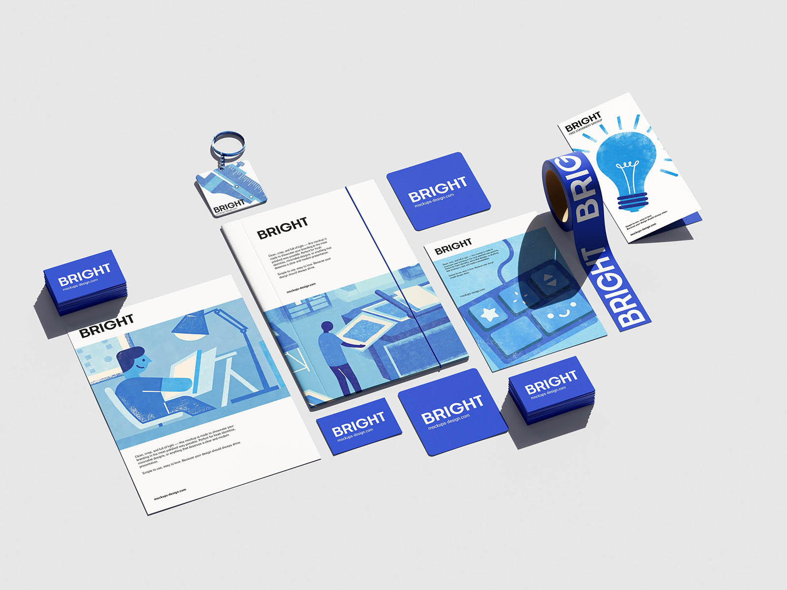 Versatile stationery mockup