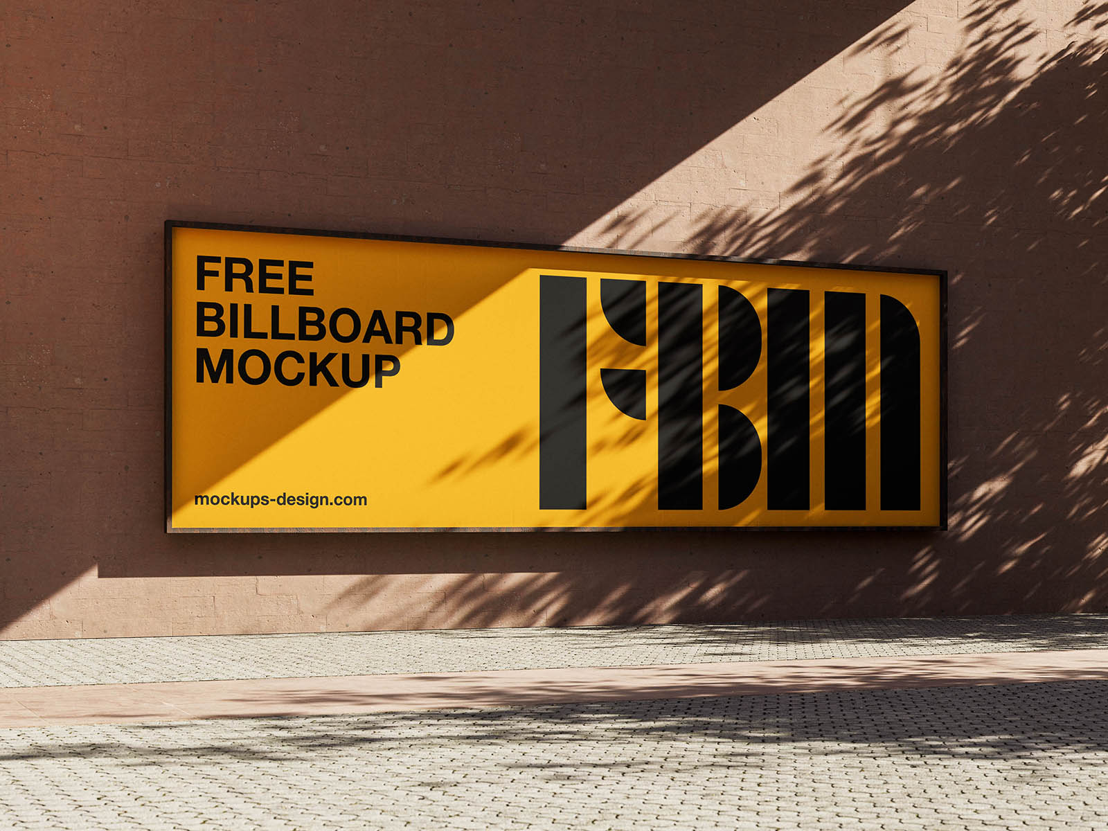Urban wall billboard mockup