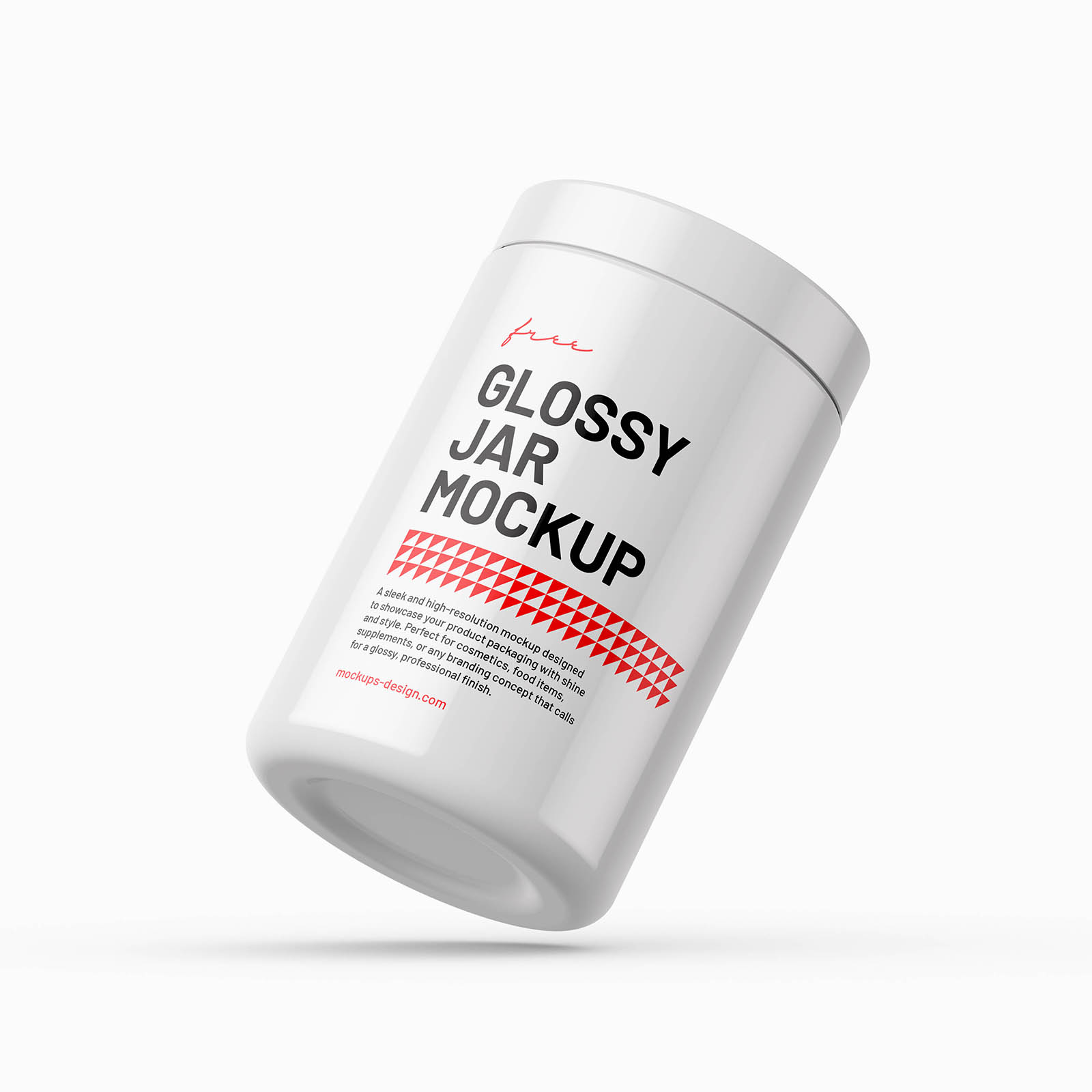 Glossy cosmetic jar mockup