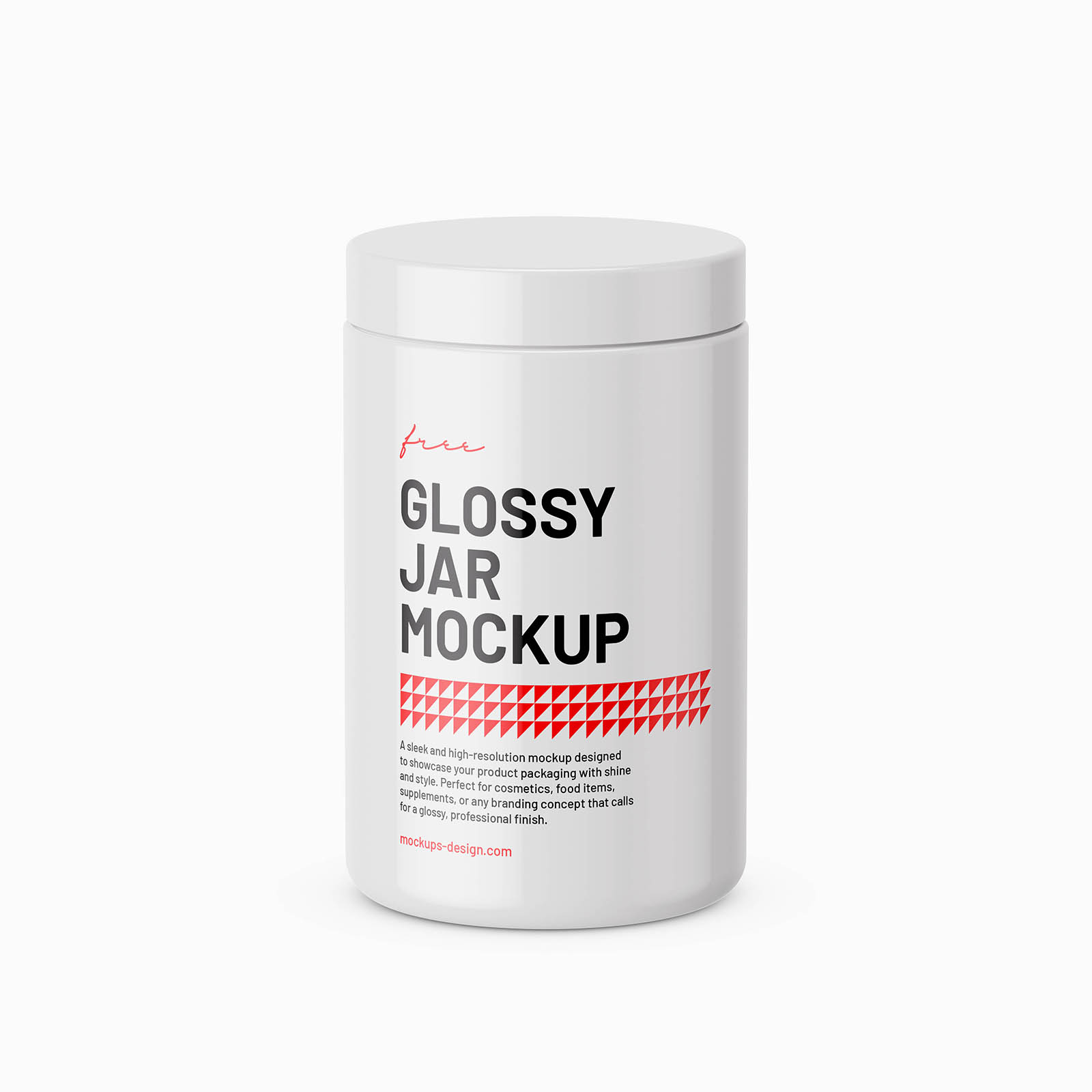 Glossy cosmetic jar mockup