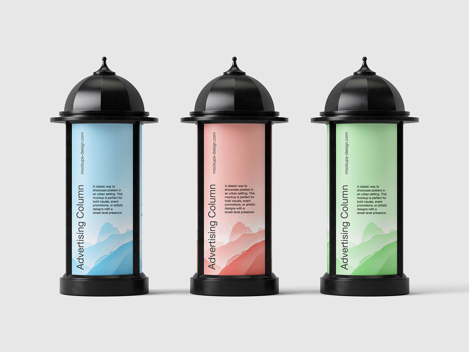 Classic advertising column mockup