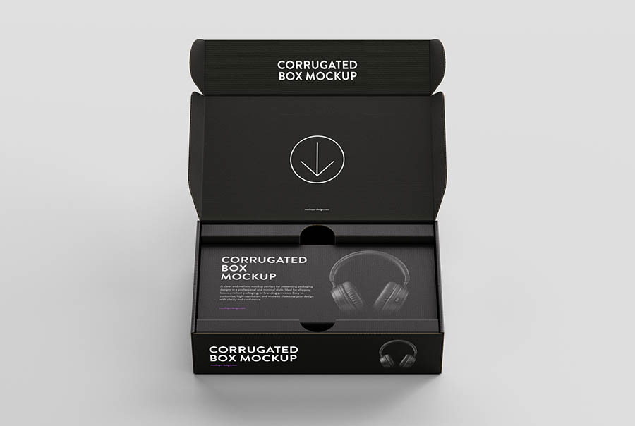 Versatile corrugated box mockup