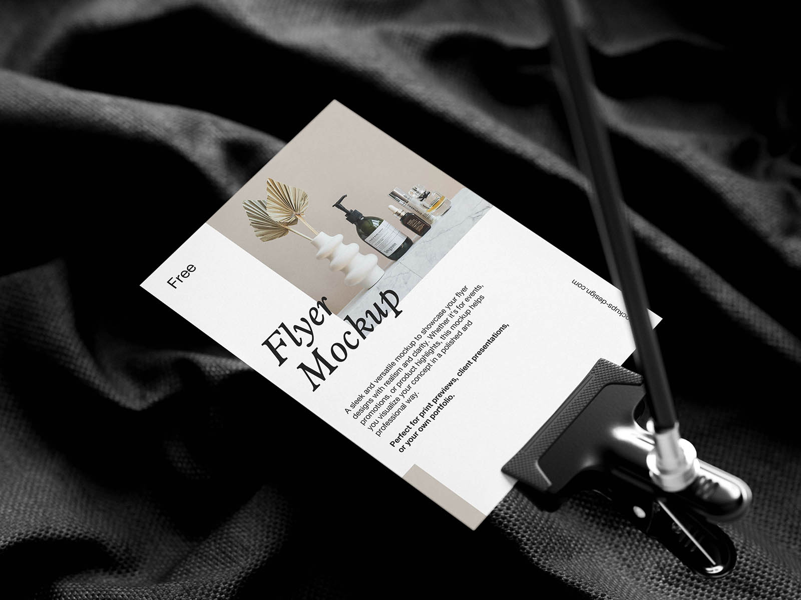 Textile background flyer mockup
