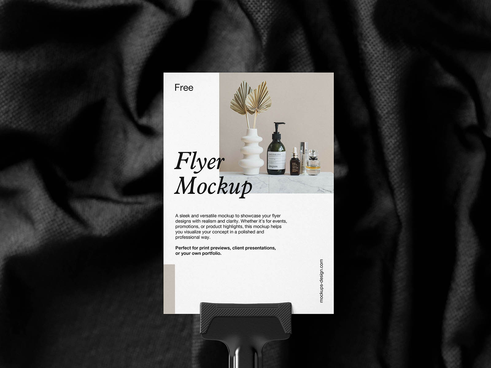 Textile background flyer mockup