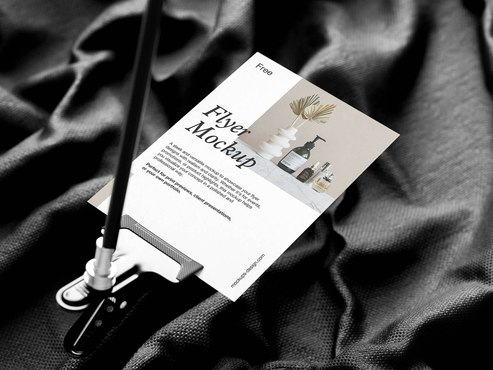 Textile background flyer mockup