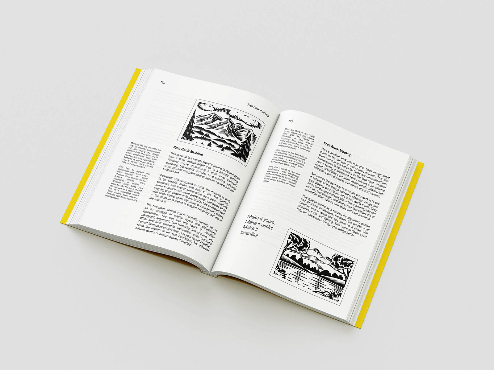 Hardcover editorial book mockup