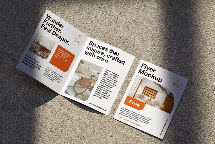 Folded US-format flyer mockup