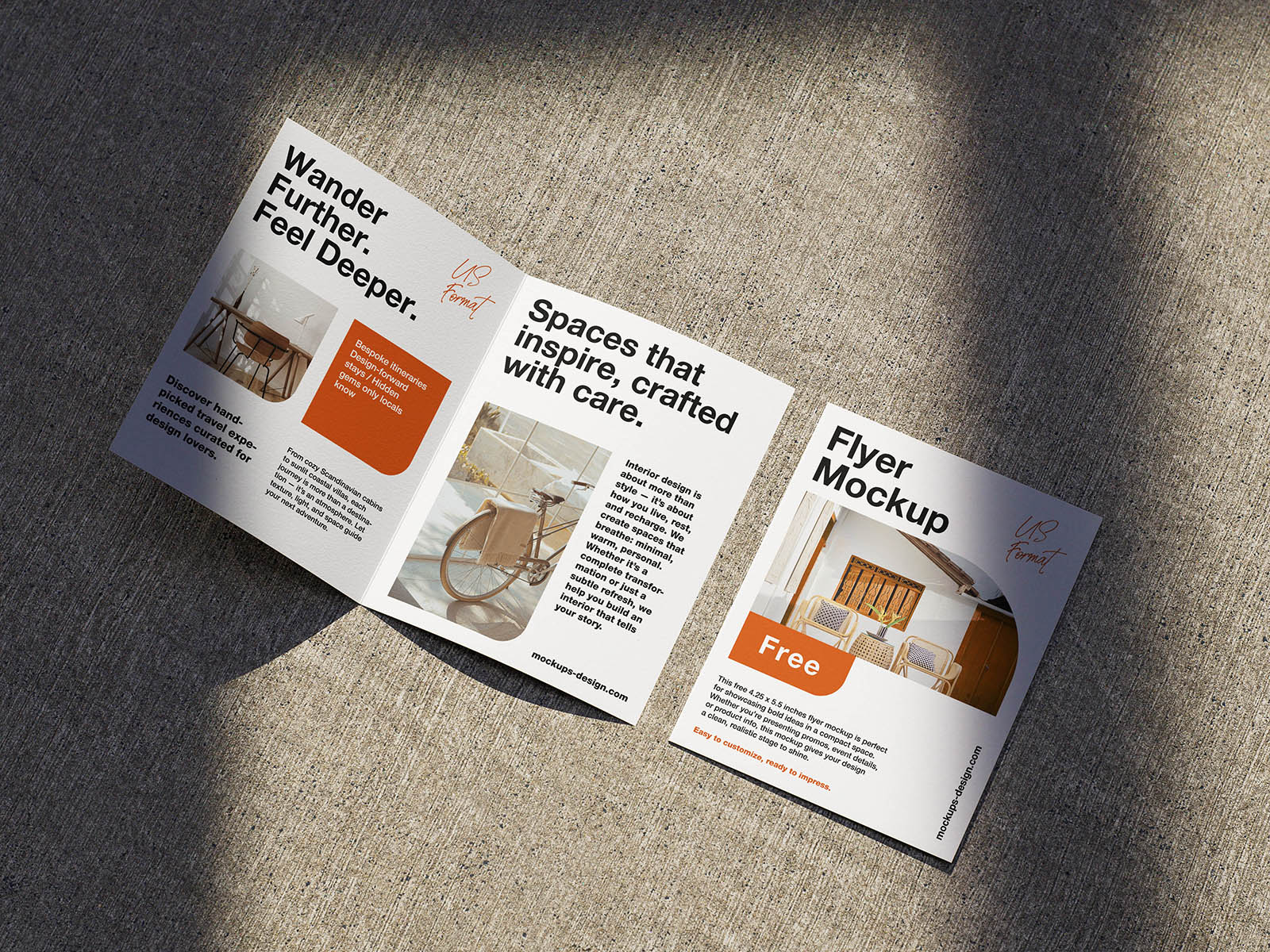 Folded US-format flyer mockup