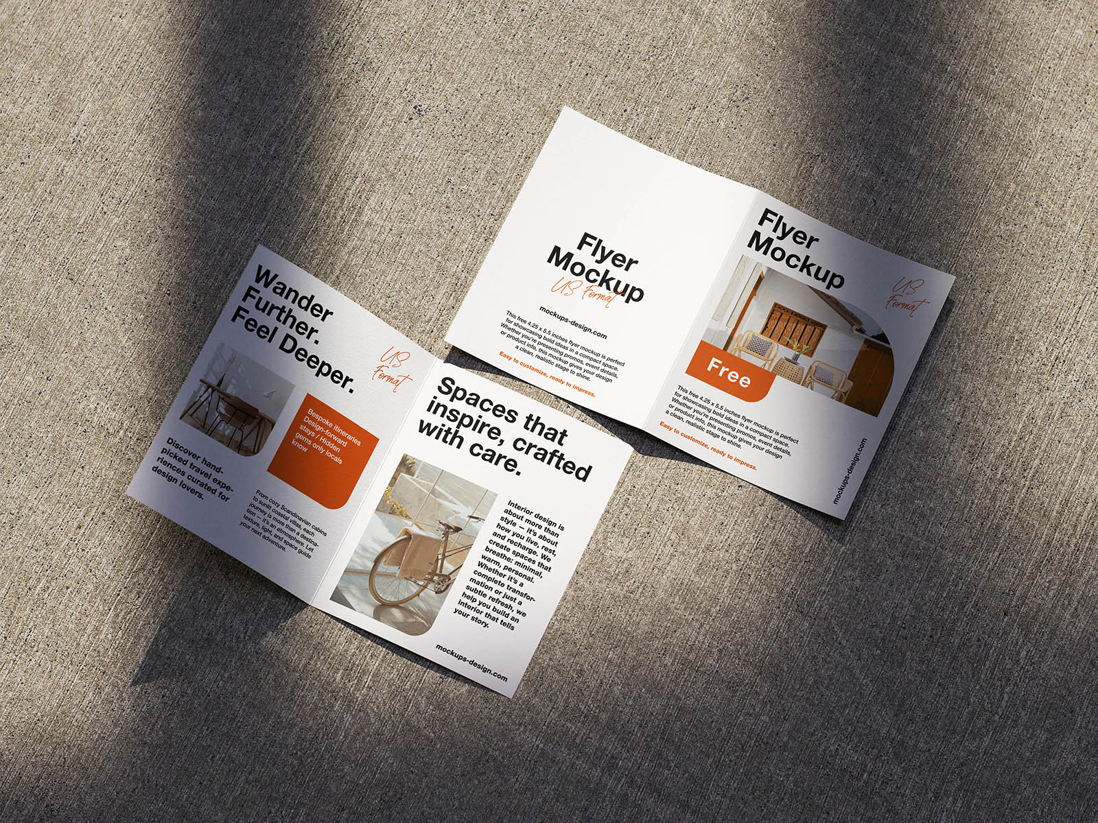 Folded US-format flyer mockup