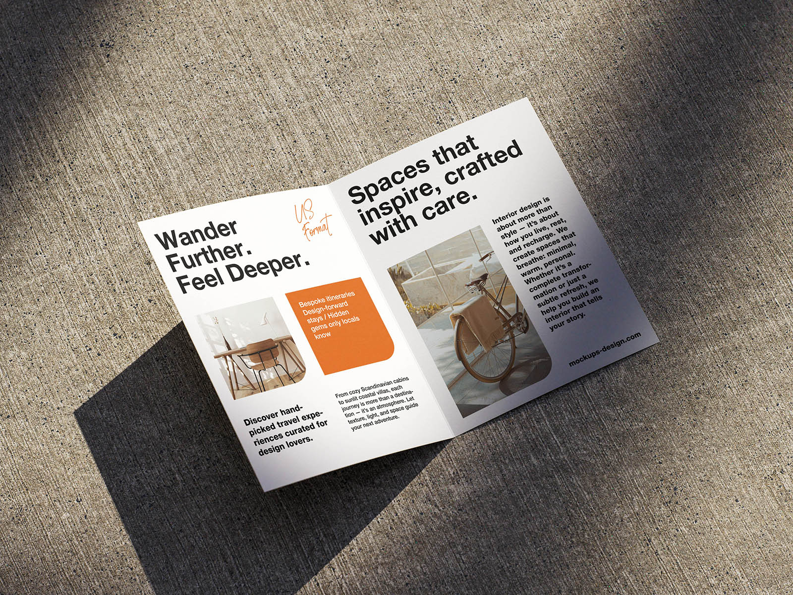 Folded US-format flyer mockup