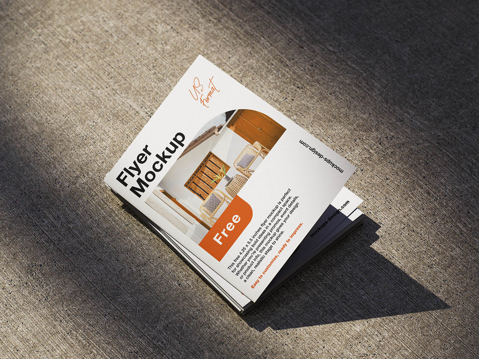 Folded US-format flyer mockup