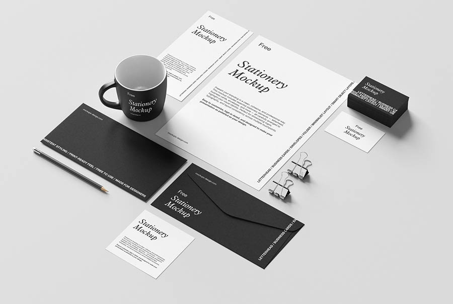 Minimal branding stationery mockup