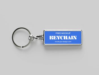Metallic rectangle keychain mockup - Mockups Design