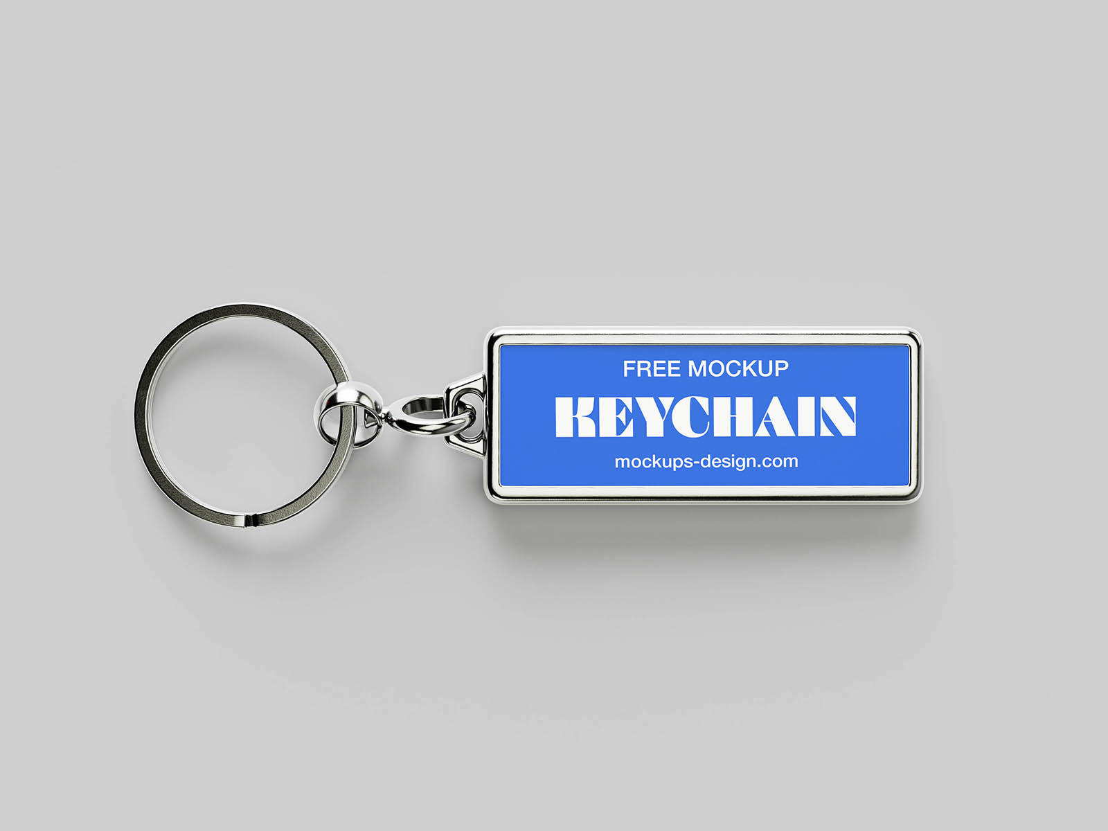 Metallic rectangle keychain mockup
