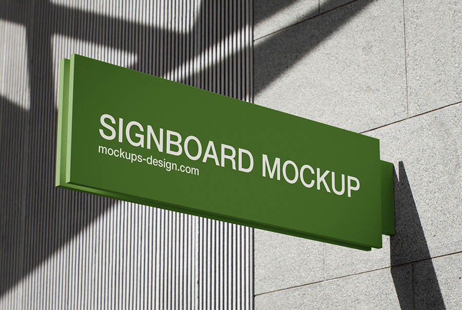 Rectangular signboard mockup