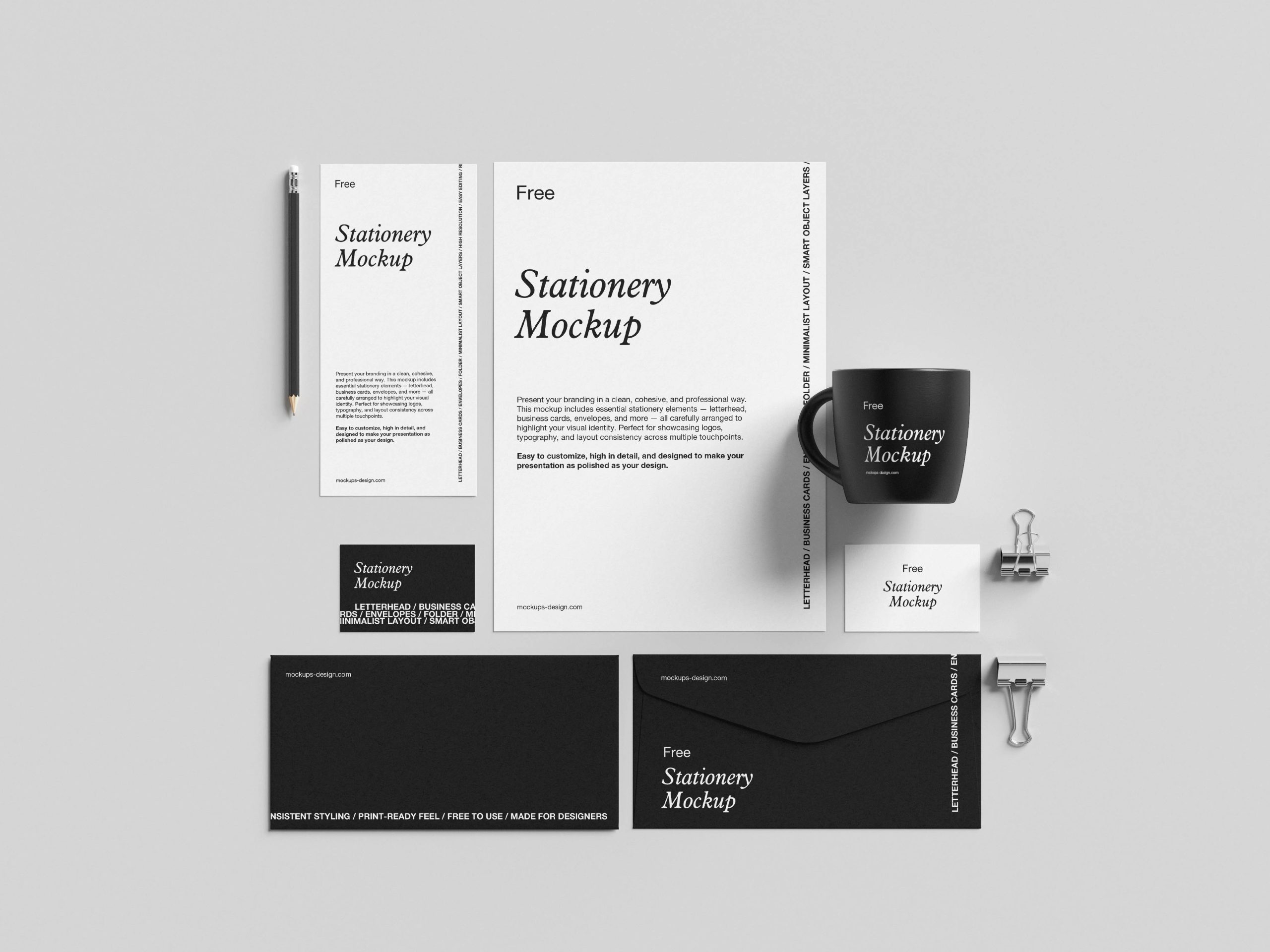 Minimal branding stationery mockup