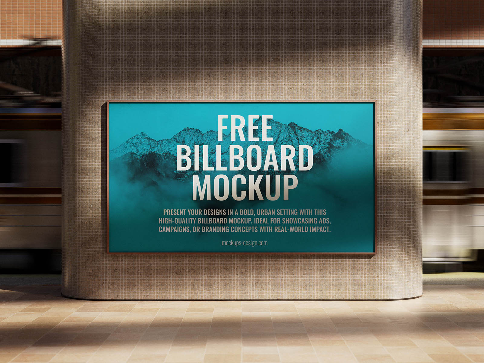 Subway station billboard mockup