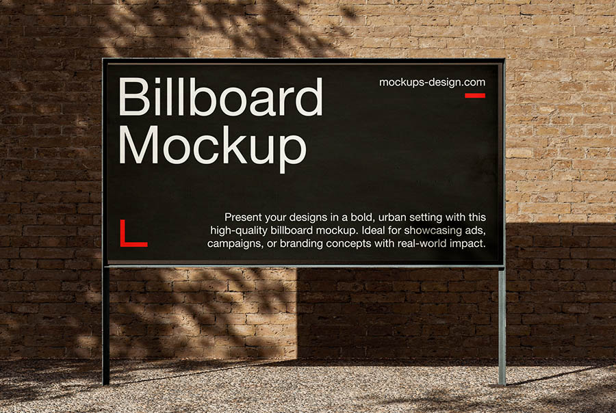 Urban wall billboard mockup