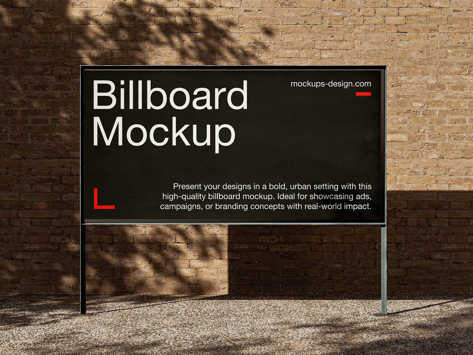 Urban wall billboard mockup