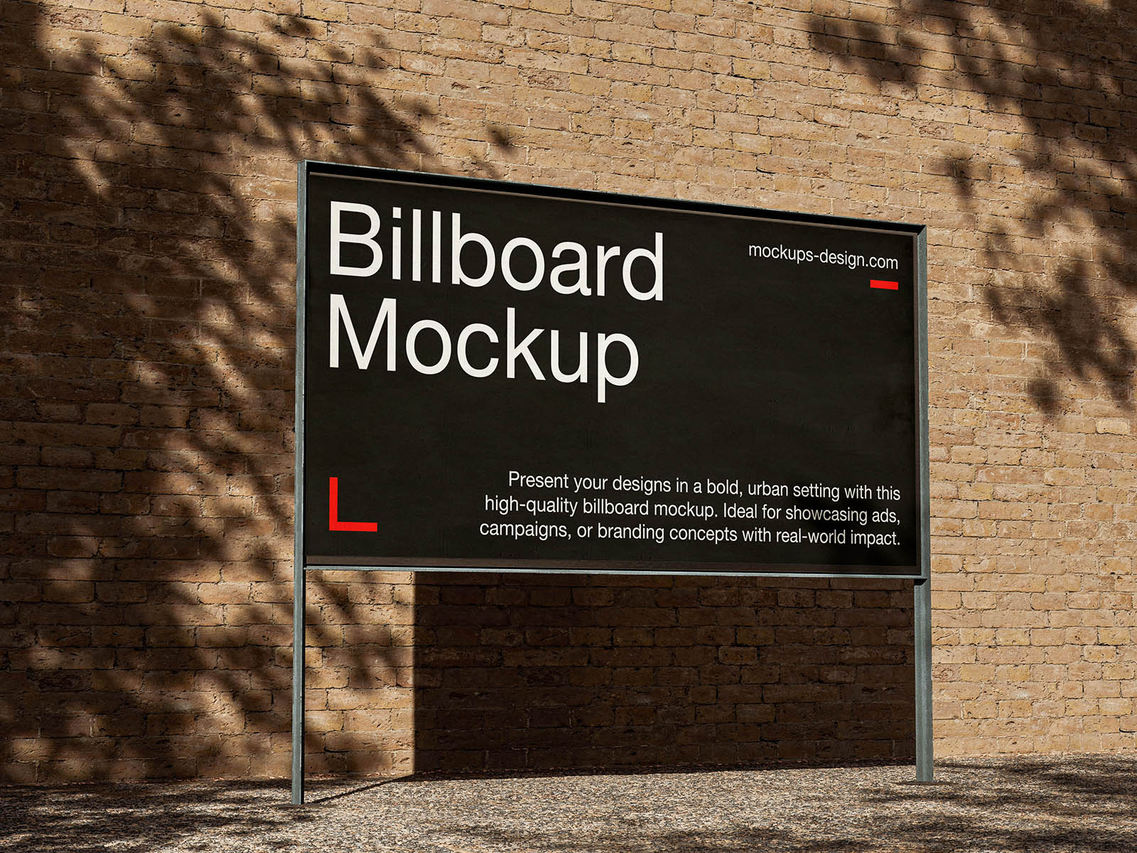Urban wall billboard mockup