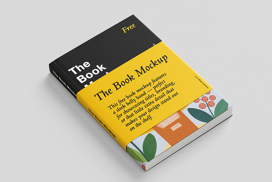 Elegant belly band book mockup