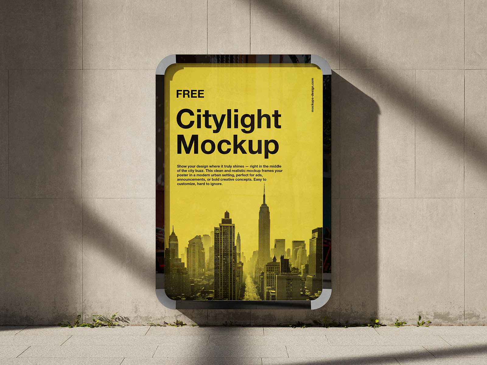 Free urban citylight mockup