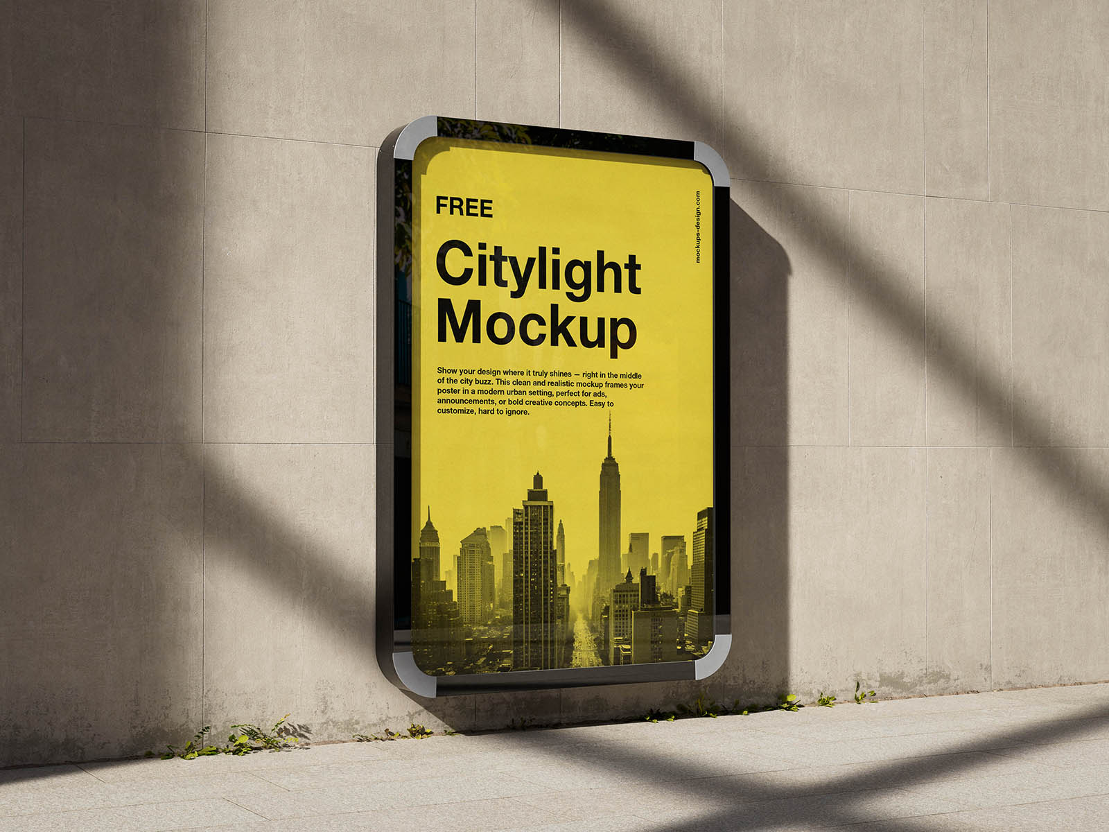 Free urban citylight mockup