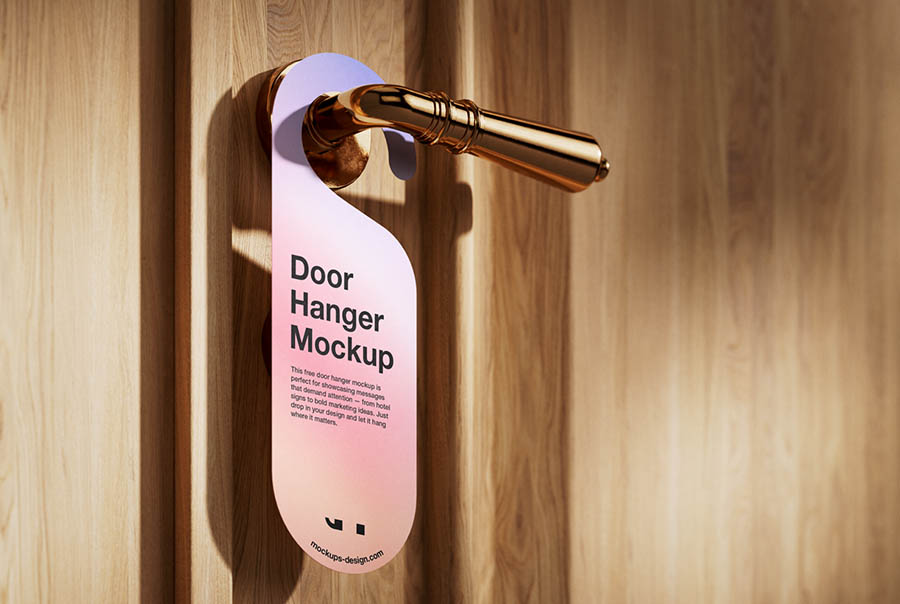 Elegant door hanger mockup