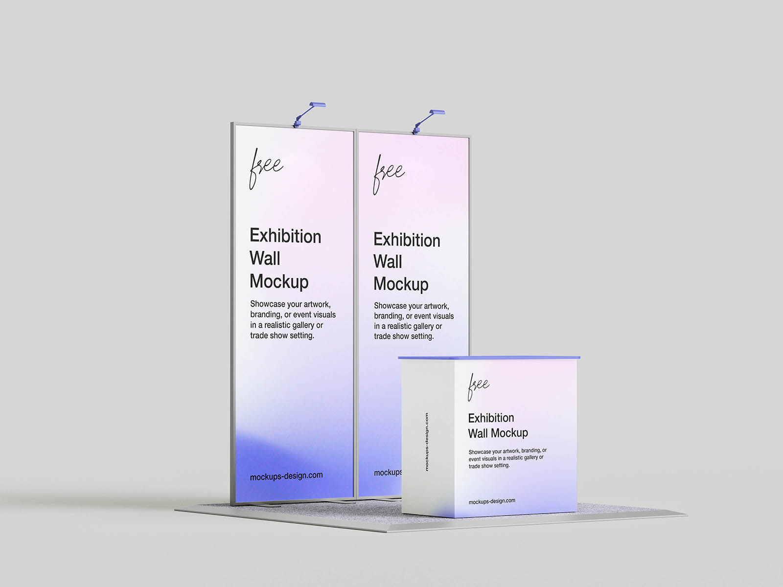 Modern exhibition wall mockup