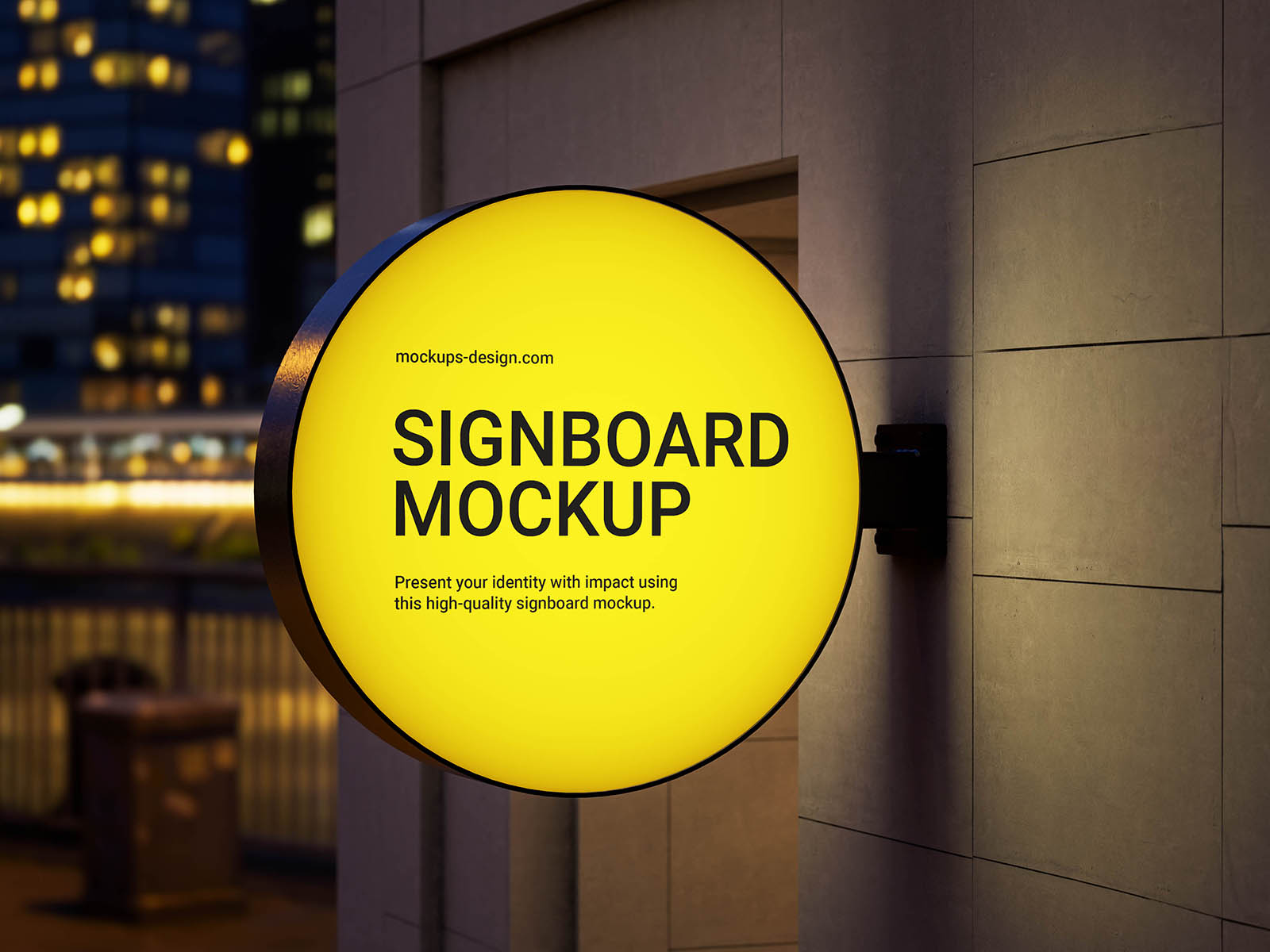 Night signboard mockup