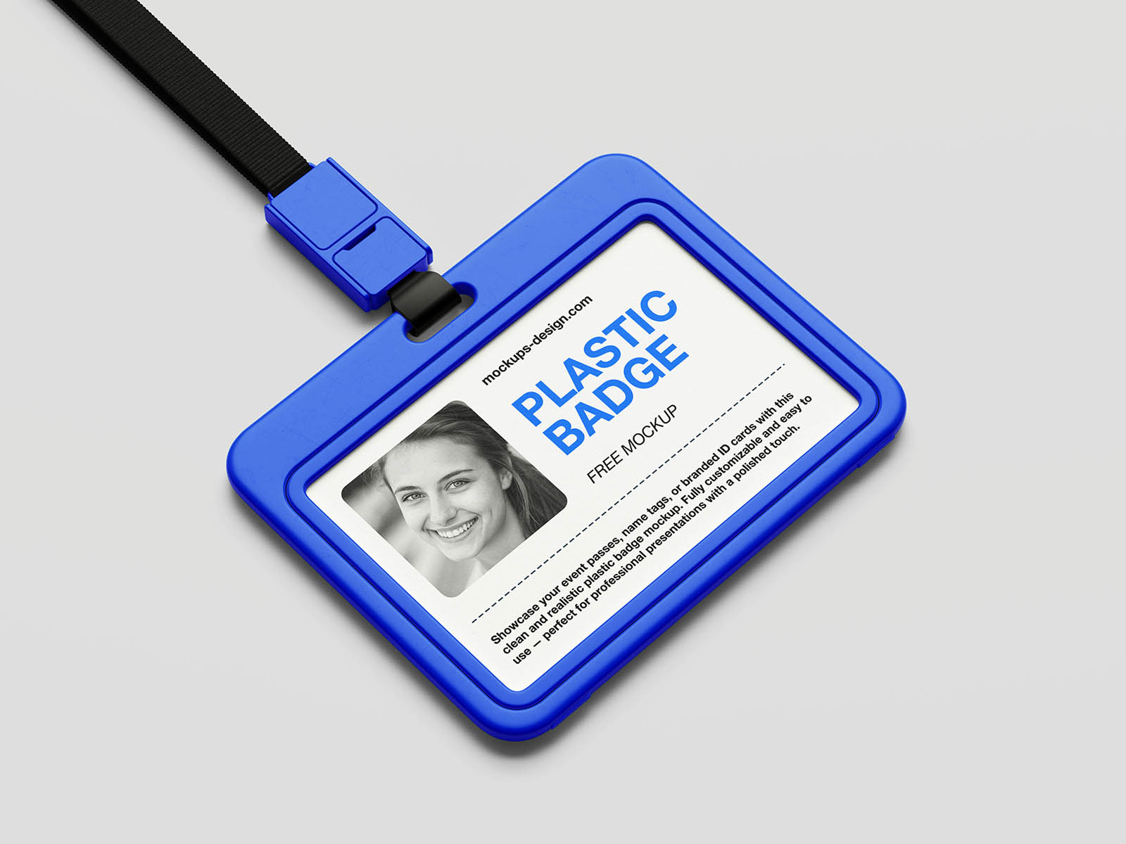 Clean plastic badge mockup