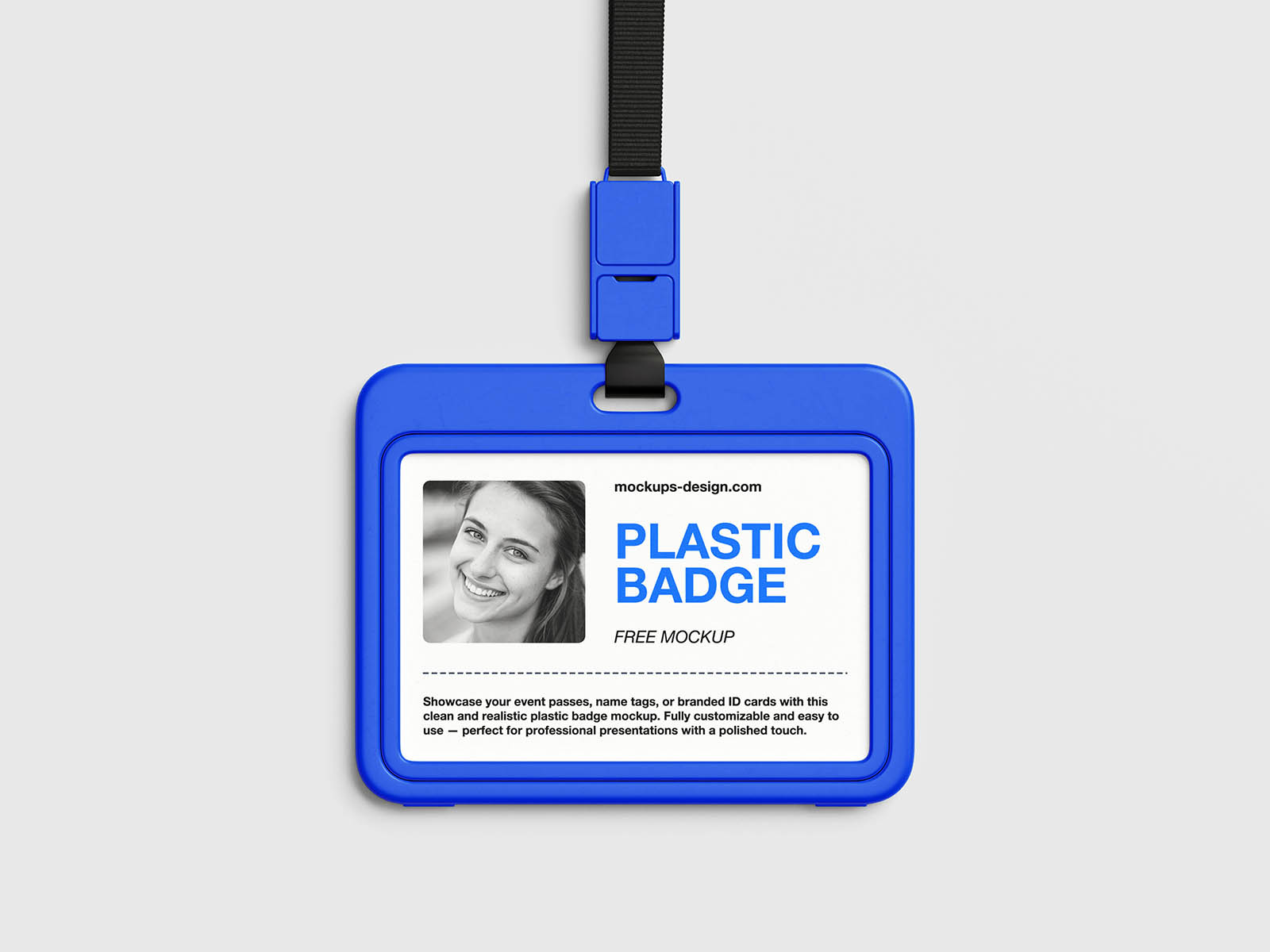 Clean plastic badge mockup