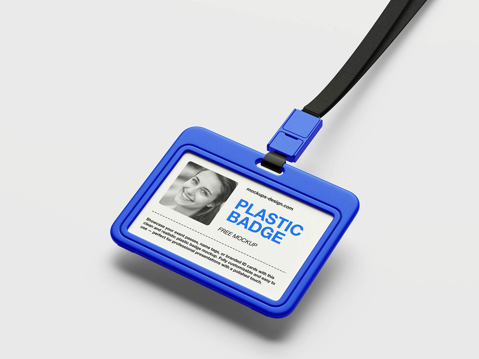 Clean plastic badge mockup