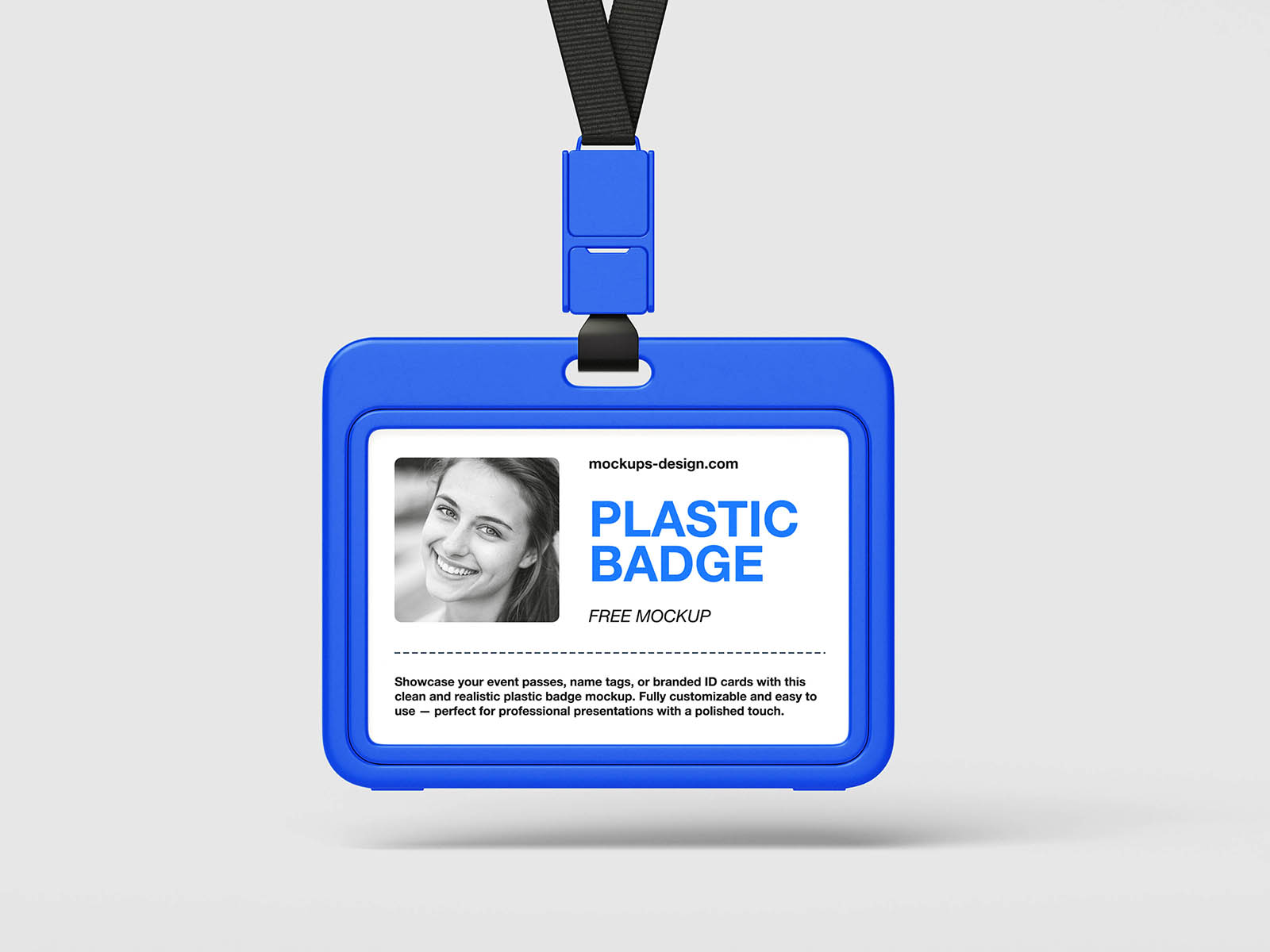 Clean plastic badge mockup