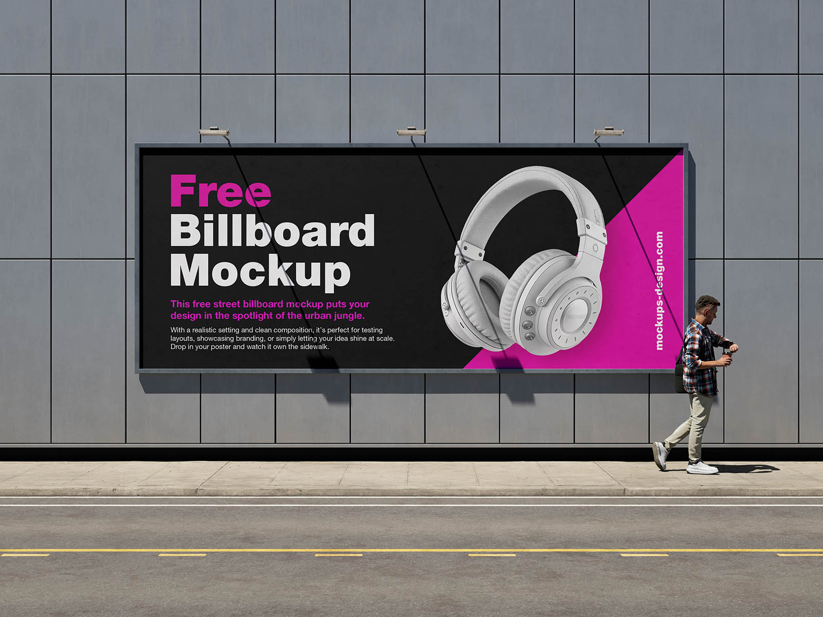 Large street billboard mockup