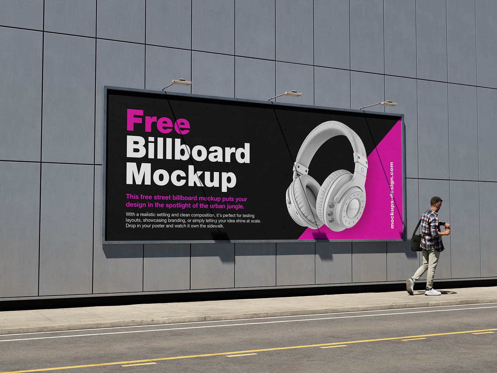 Large street billboard mockup