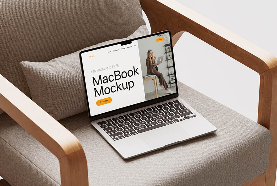 Cozy MacBook mockup