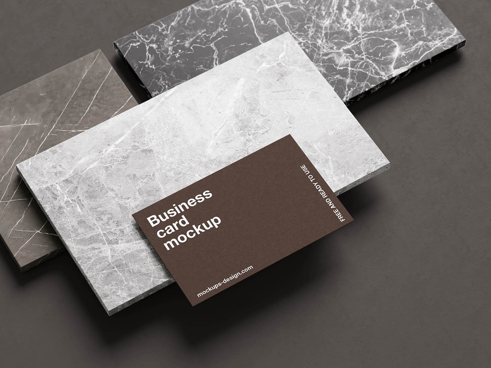 Marble surface business card mockup