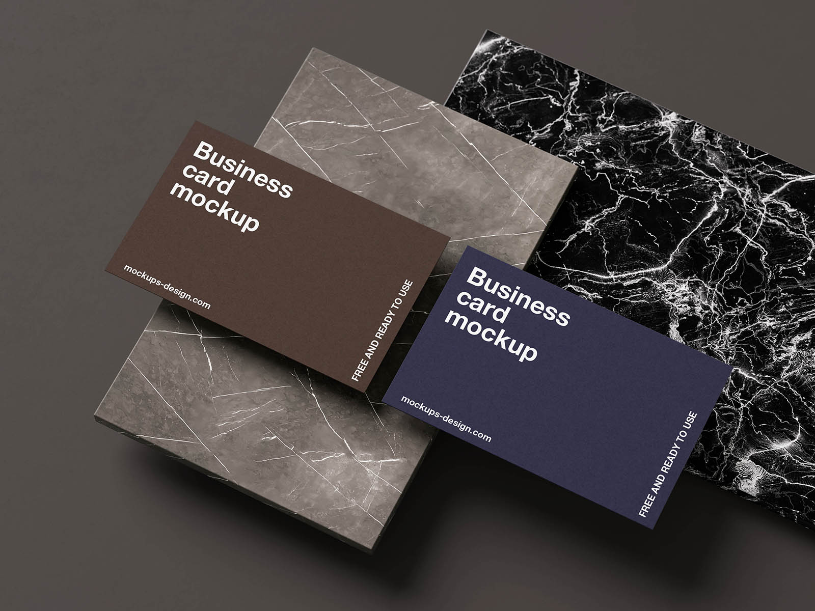 Marble surface business card mockup