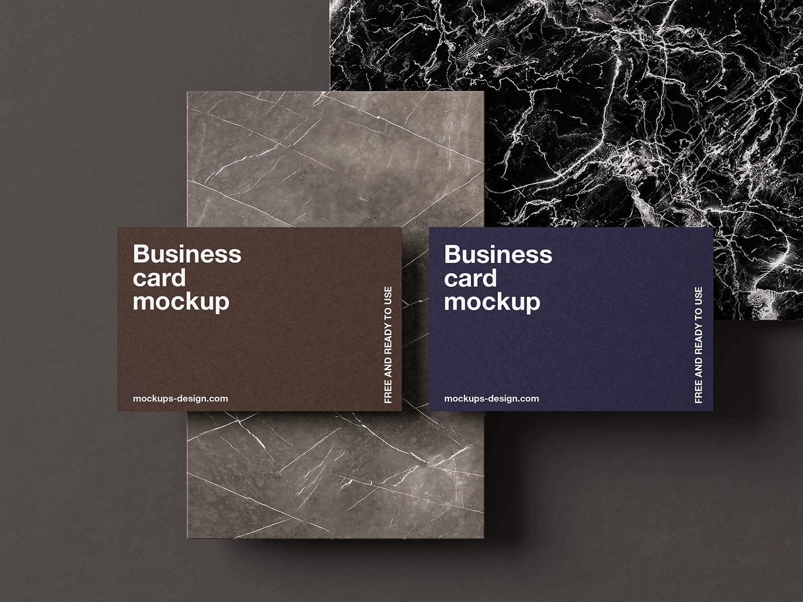 Marble surface business card mockup