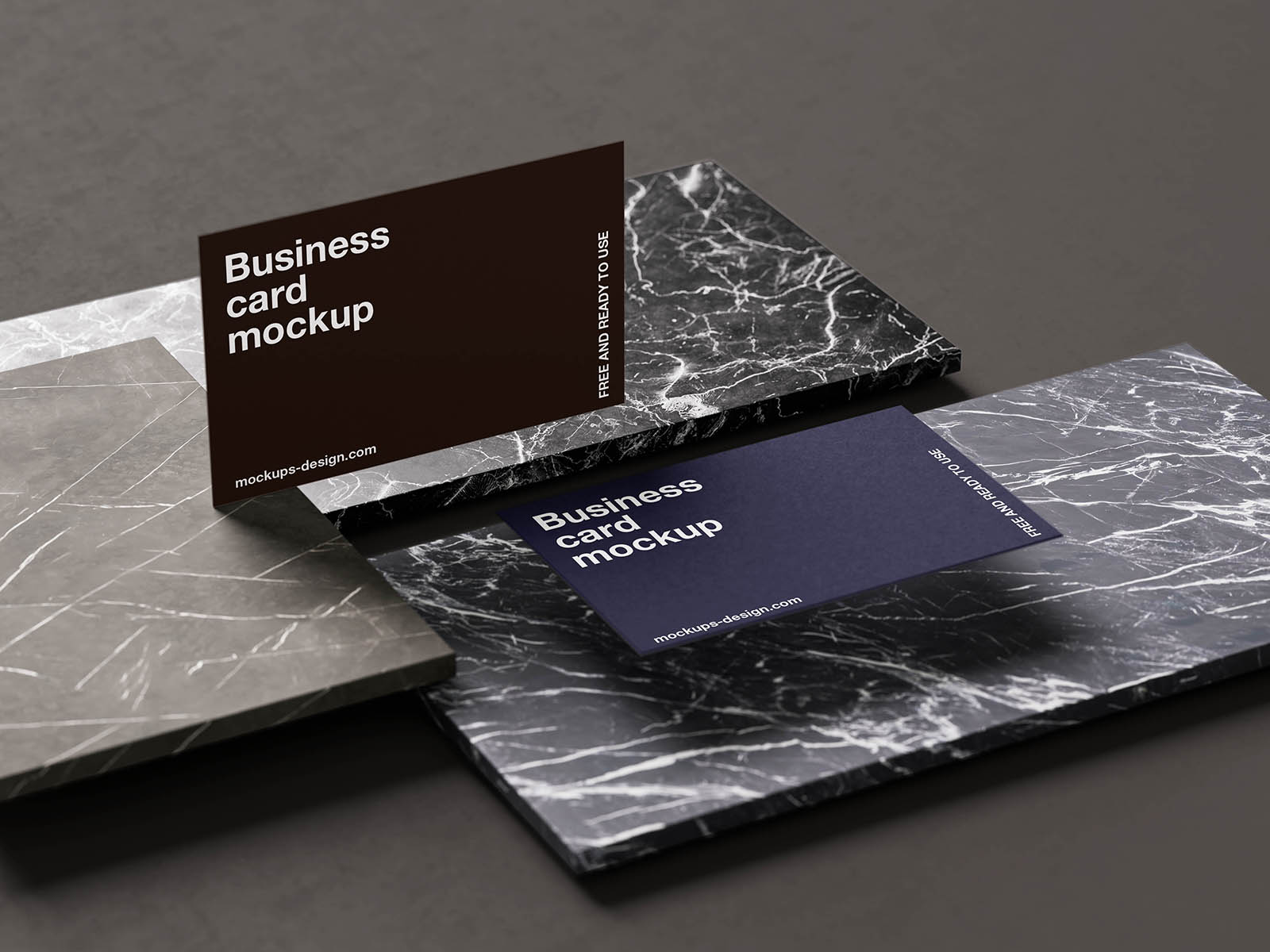 Marble surface business card mockup