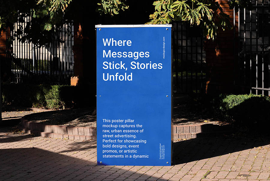 Urban poster pillar mockup